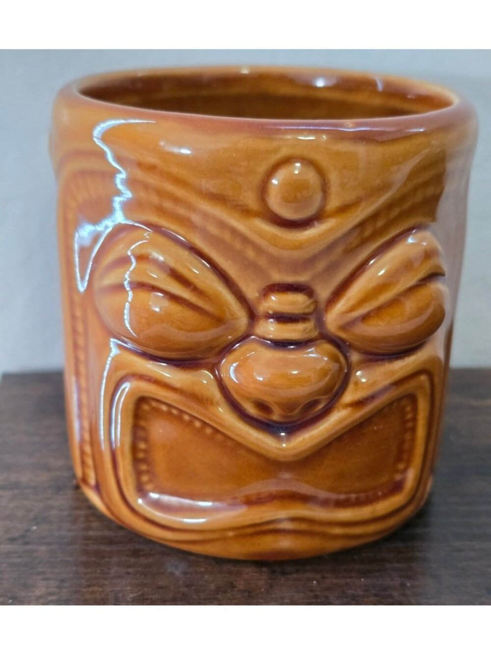 Set Of 3 Accoutrements Tiki Brown Ceramic Mugs 2002 Vintage Collectible Cups - Picture 8 of 11